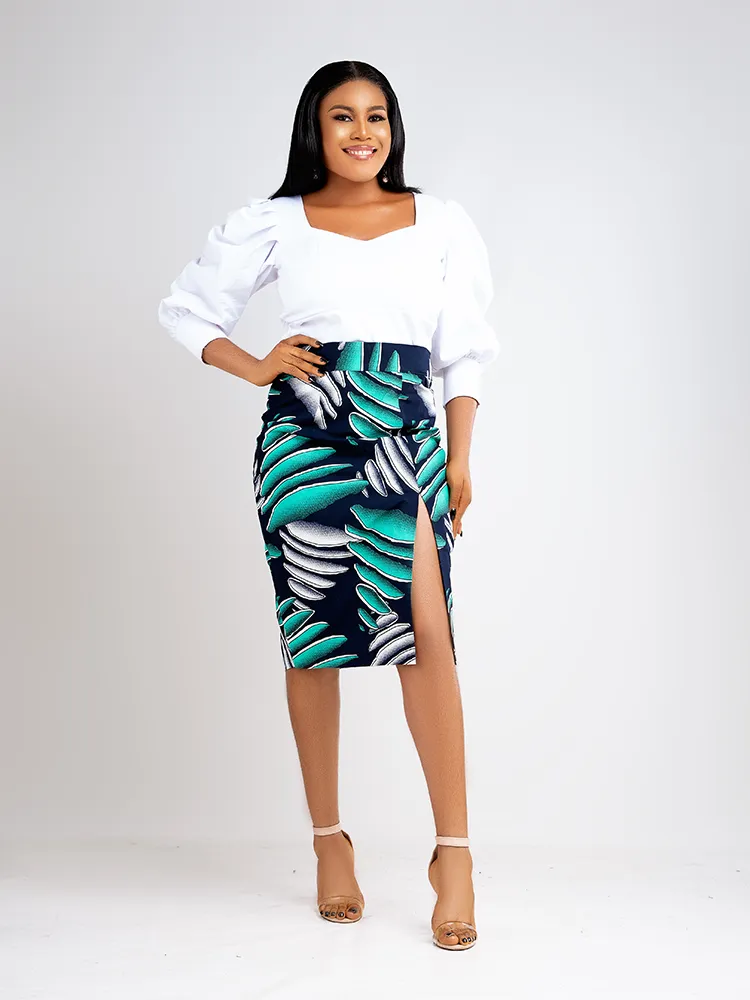 African Print Soraya Pencil Skirt