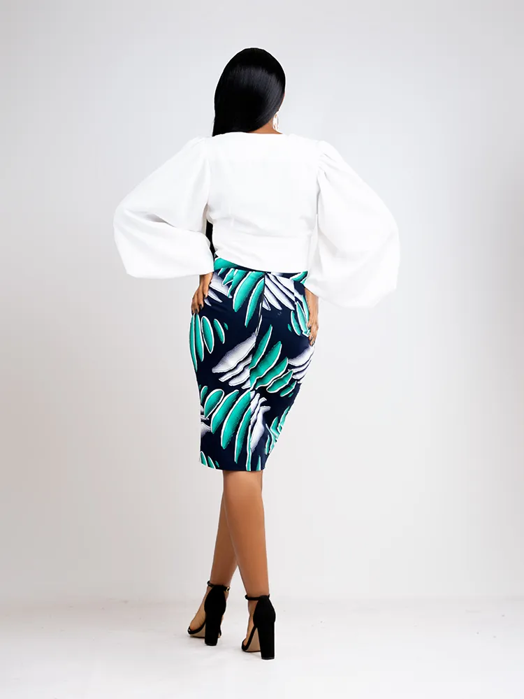 African Print Soraya Pencil Skirt