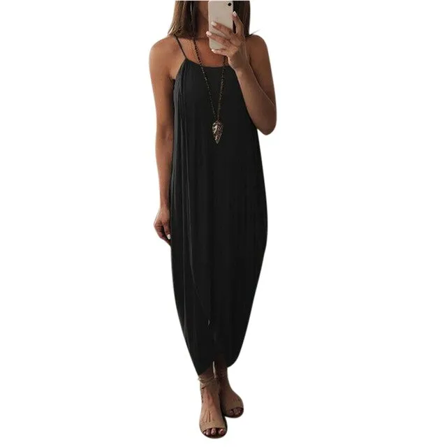 Airy Asymmetrical Sleeveless Maxi Dress