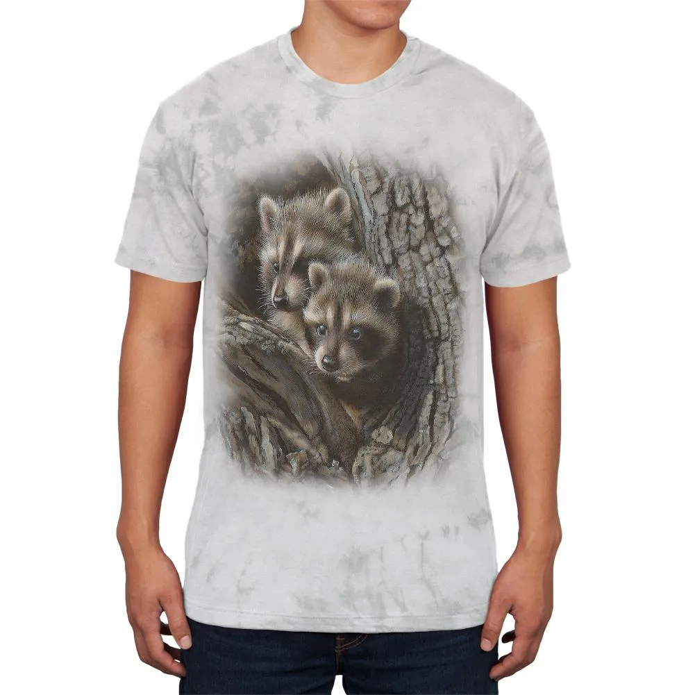 Baby Raccoons Tight Fit Mens Soft T Shirt