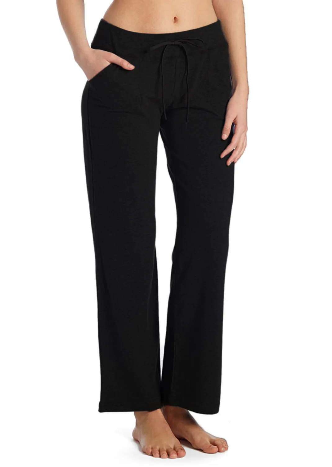 Black Regular Om Relaxed Yoga Pants