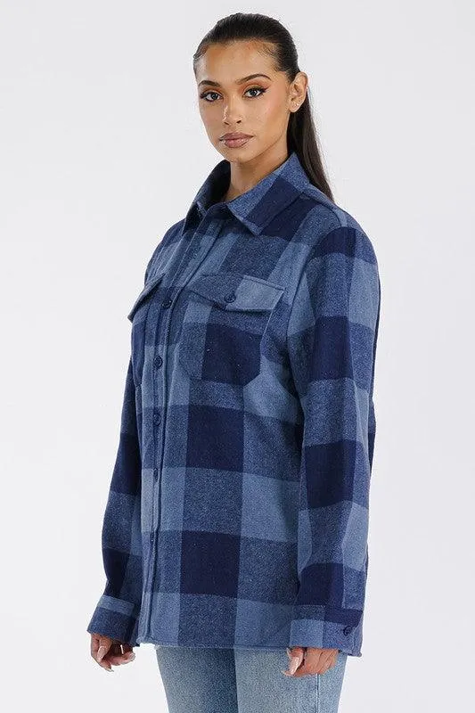 Boyfriend Oversized Soft Flannel Shacket Shirt