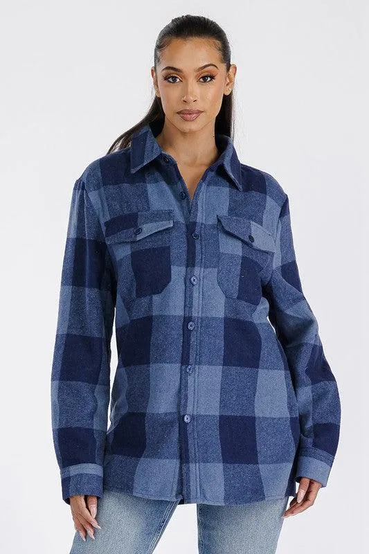 Boyfriend Oversized Soft Flannel Shacket Shirt