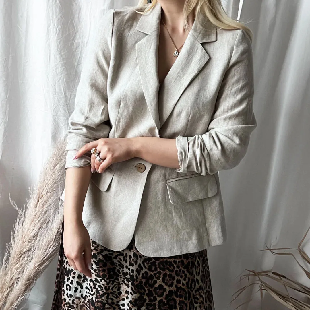 Bypias | Linen Blazer | Natural