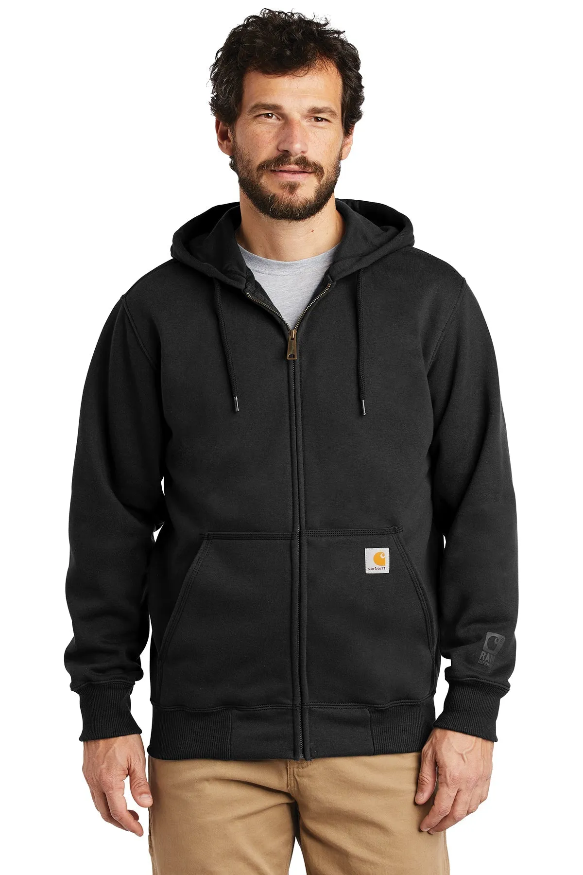 Carhartt Rain Defender Paxton Custom Zip Hoodies, Black