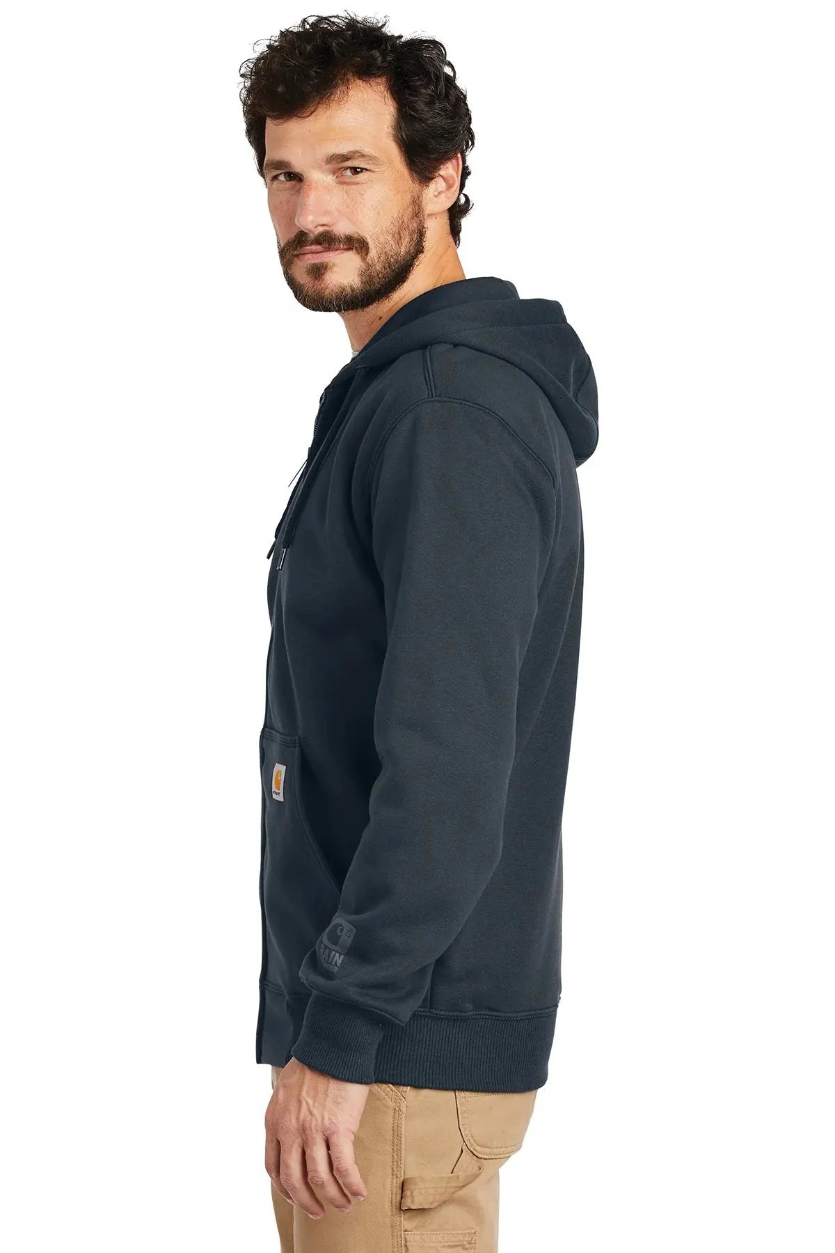 Carhartt Rain Defender Paxton Custom Zip Hoodies, New Navy