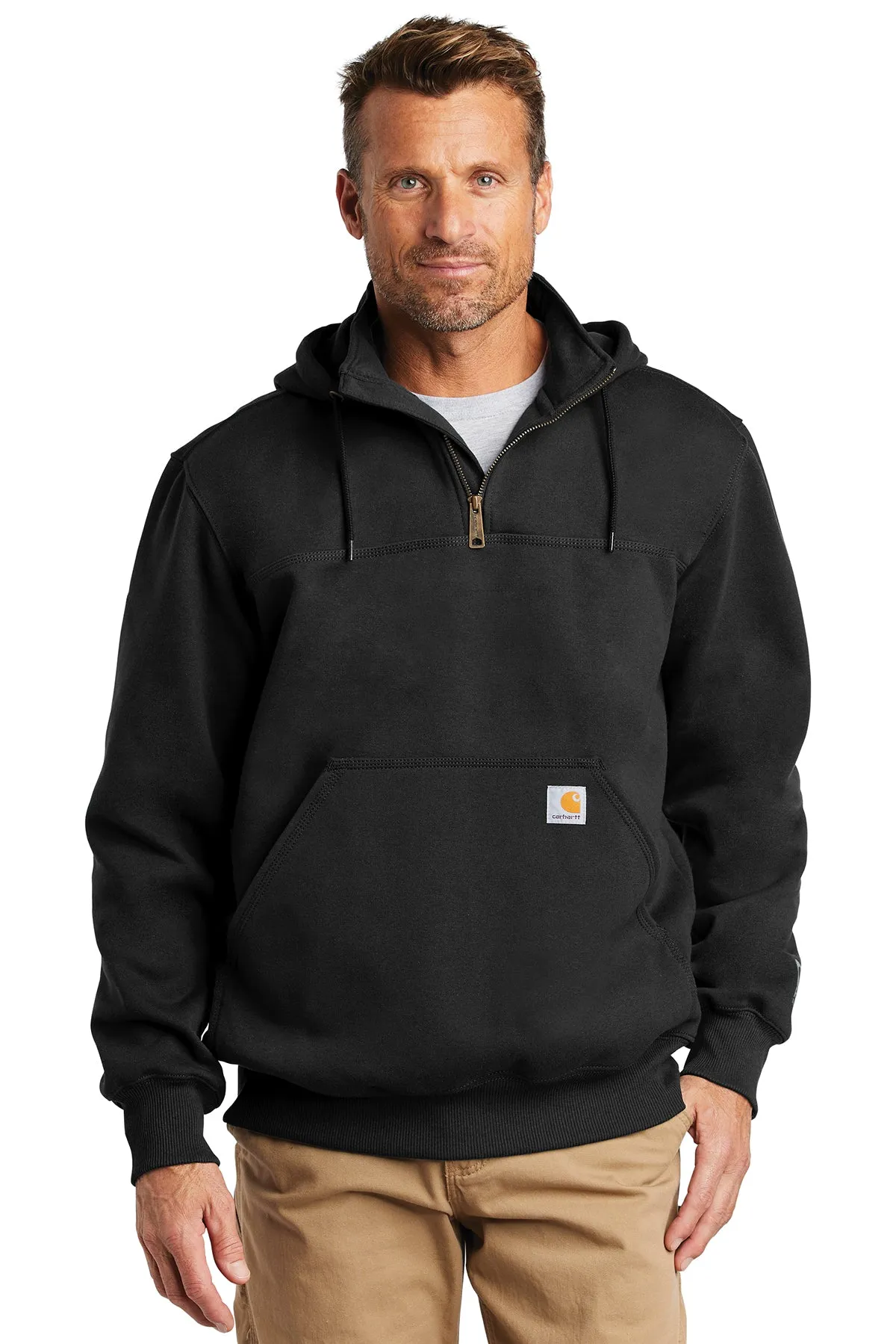 Carhartt Rain Defender Paxton Zip Custom Sweatshirts, Black