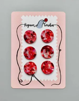 Cherry Bomb 25mm Buttons, Set of 6