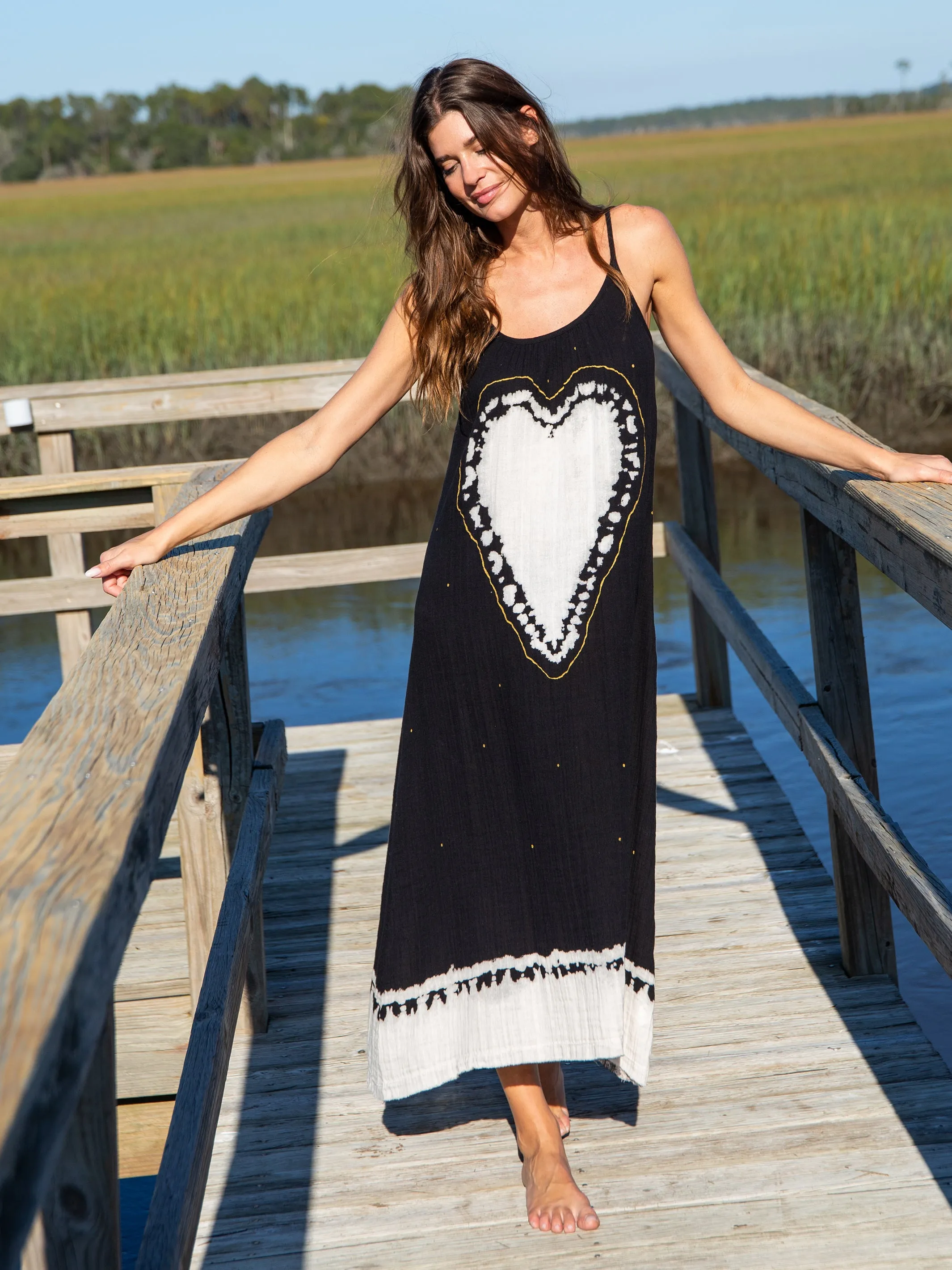 Coco Sayulita Cover-Up Dress - Black Heart