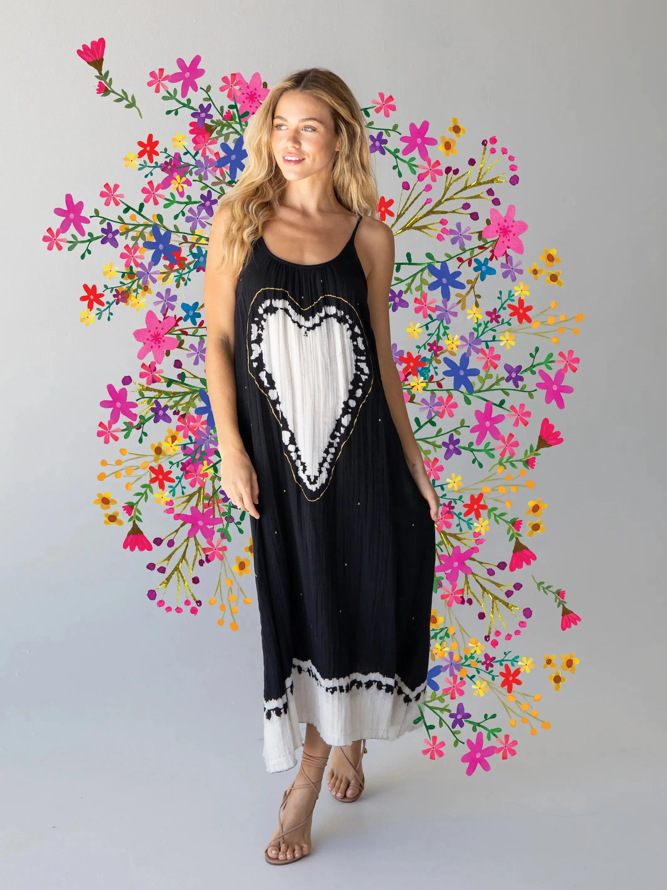 Coco Sayulita Cover-Up Dress - Black Heart