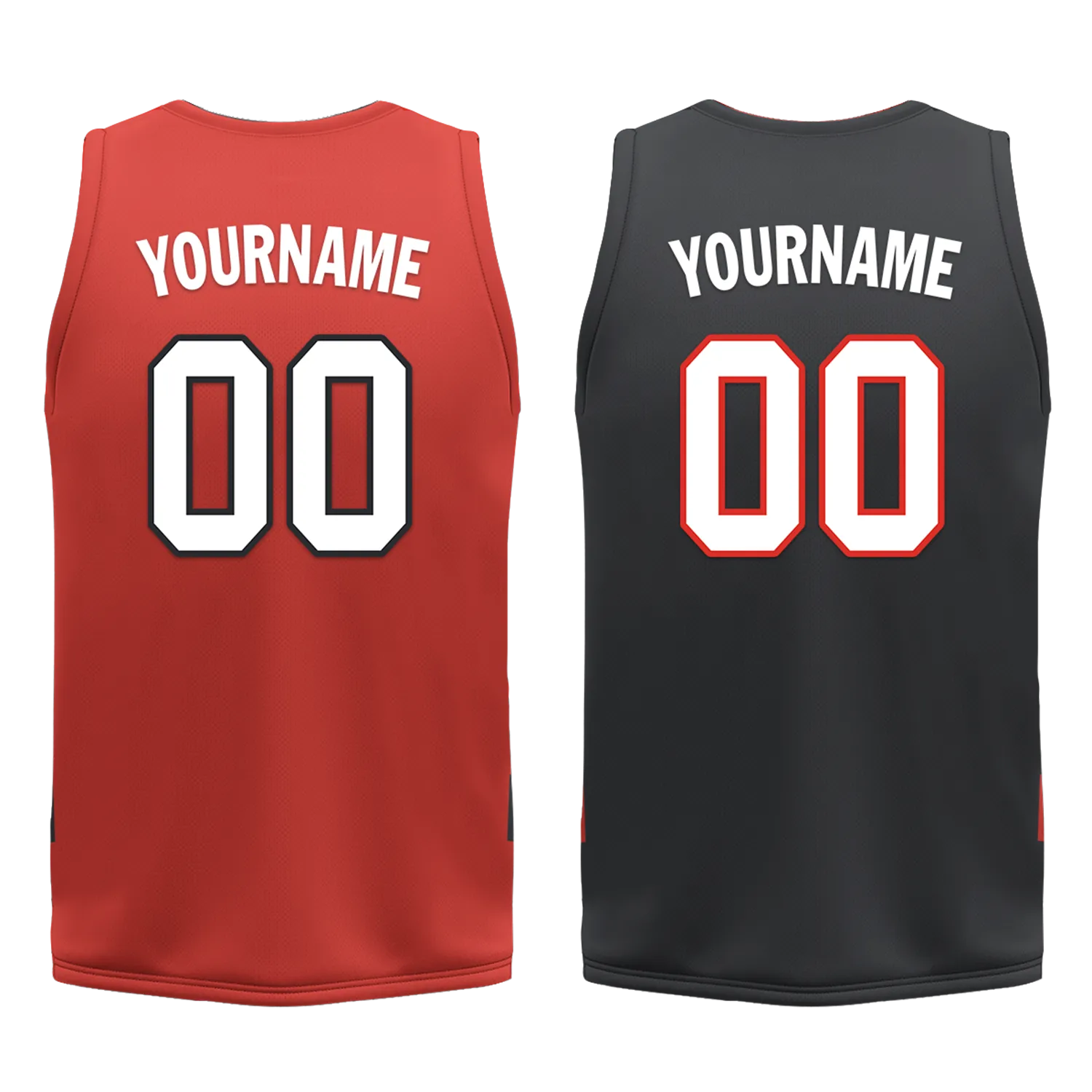 Custom Red Black Classic Style Reversible Basketball Uniform Personalized COOLMAX BBJR-D017038