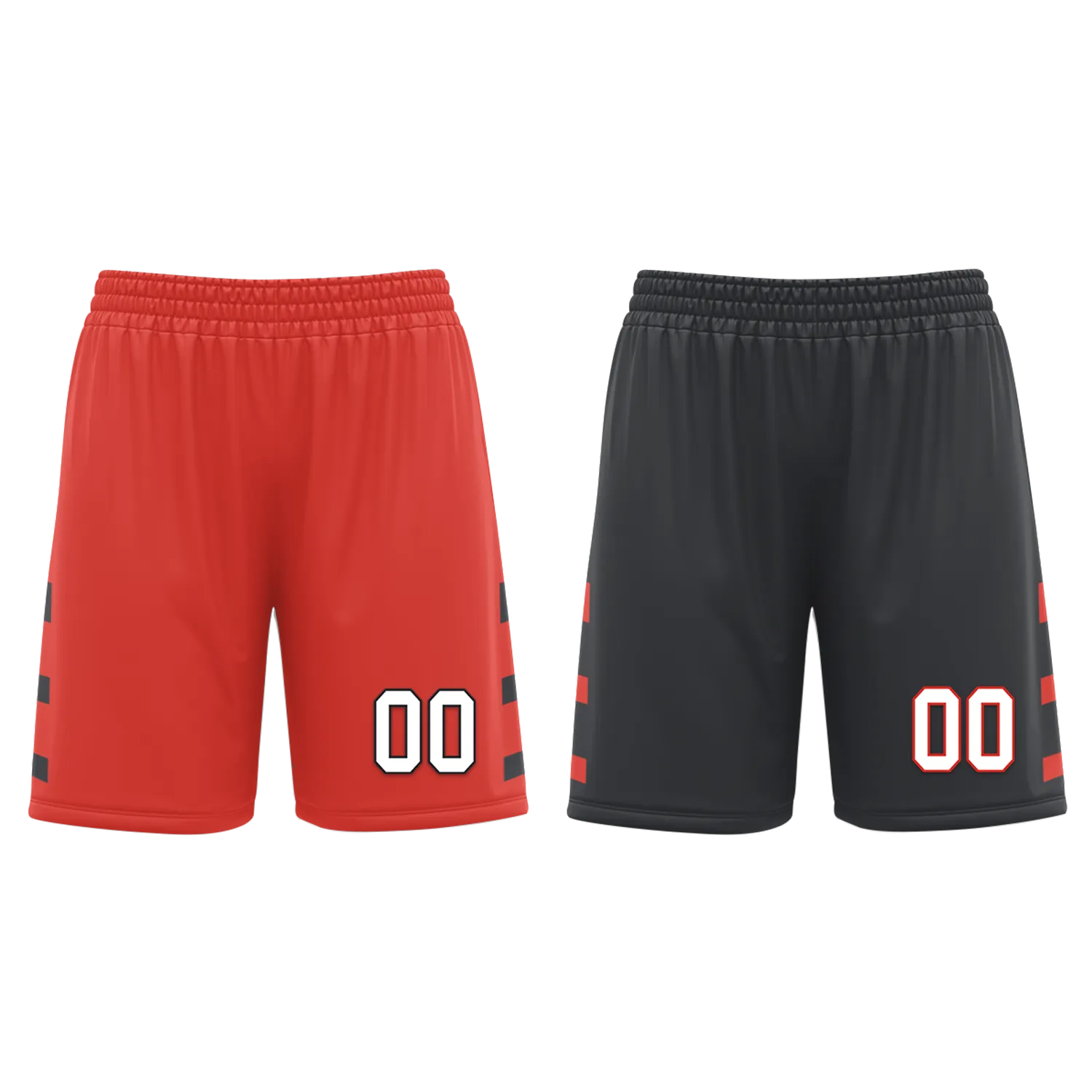 Custom Red Black Classic Style Reversible Basketball Uniform Personalized COOLMAX BBJR-D017038