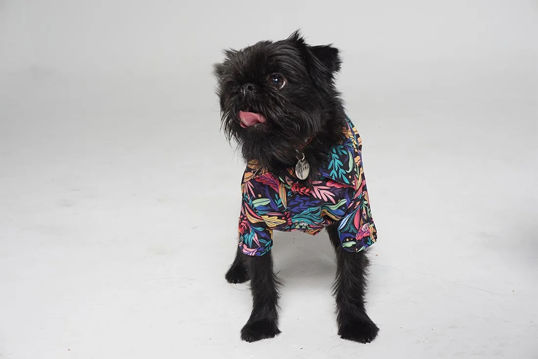 Dog Shirt Tropical Black