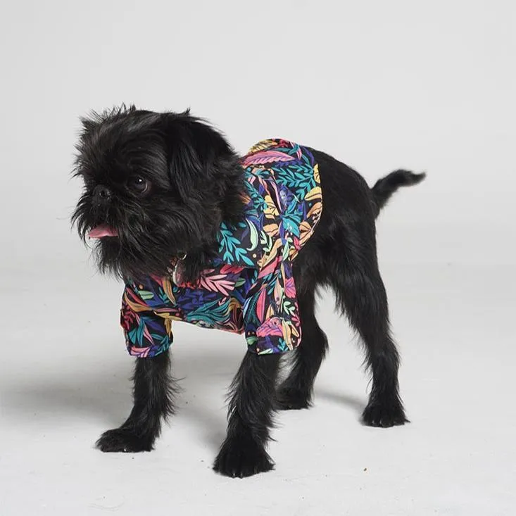 Dog Shirt Tropical Black