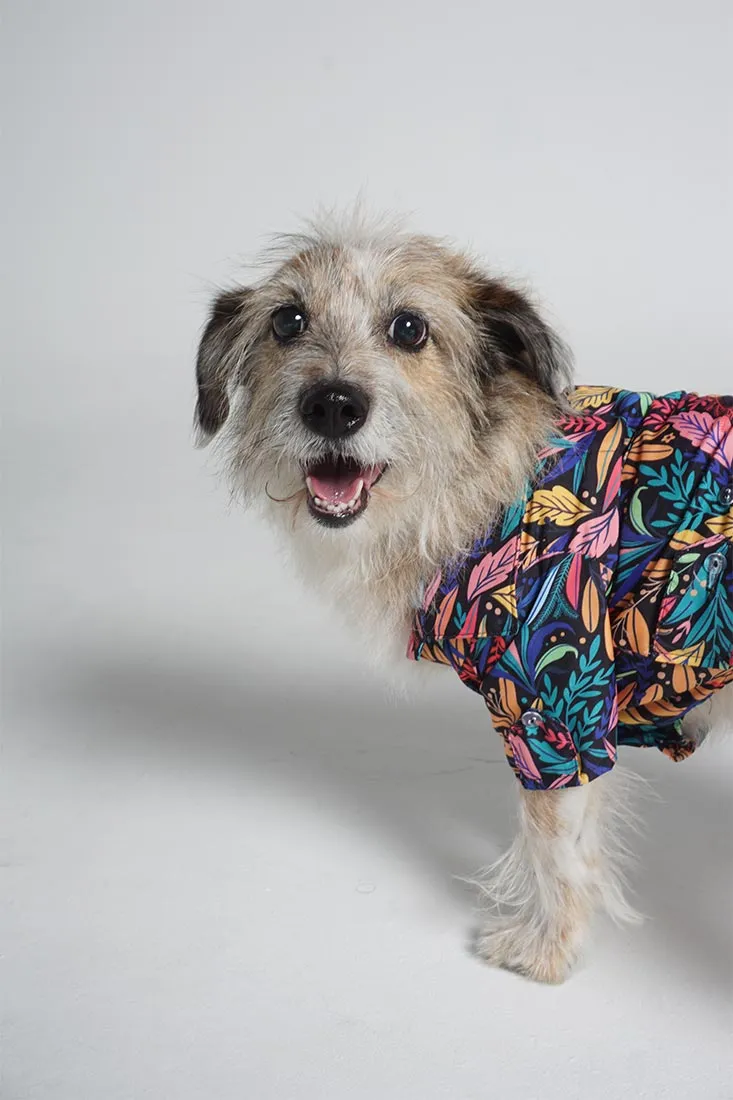 Dog Shirt Tropical Black