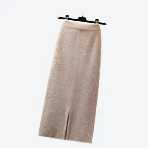 Elegant Ribbed Knit Midi Skirts