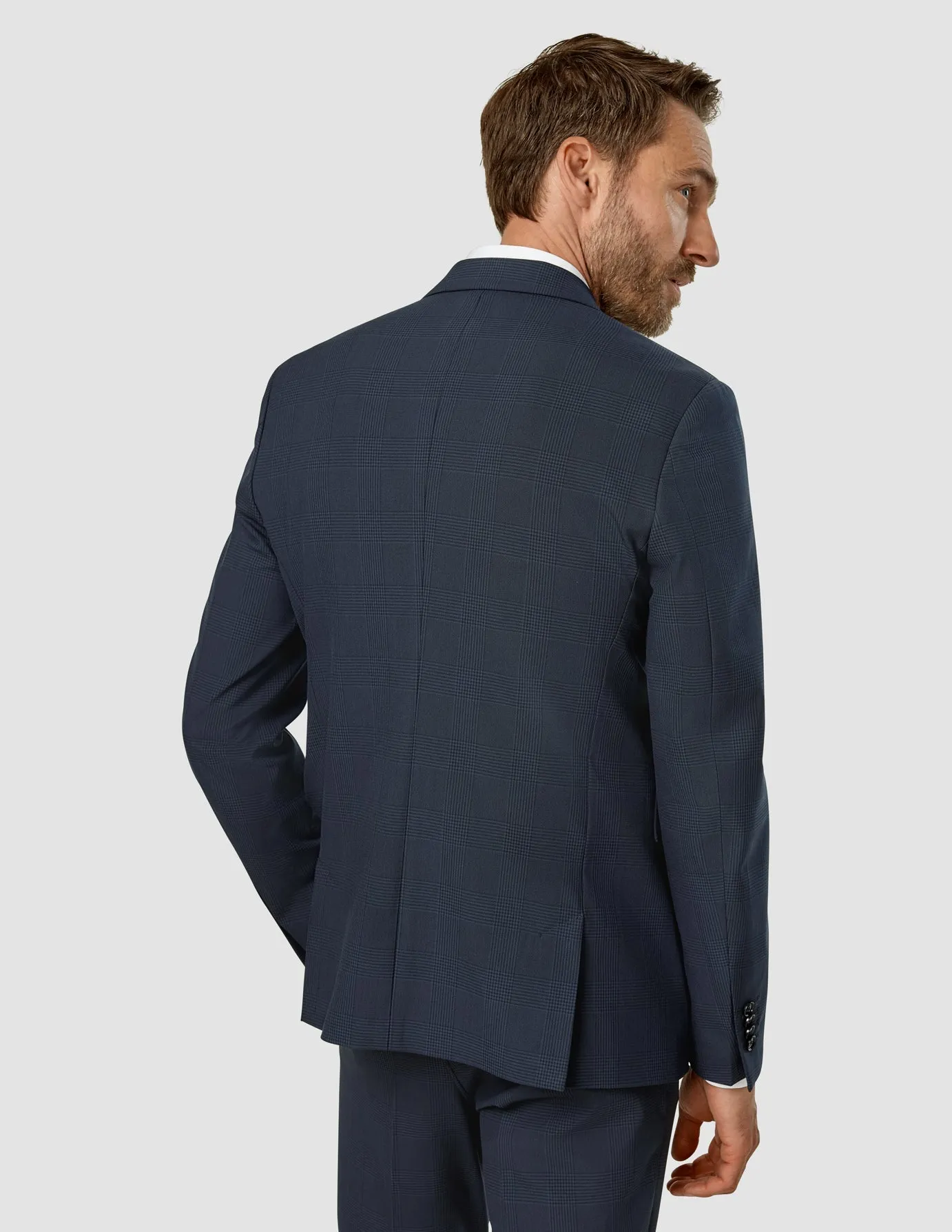 Essential Blazer Regular Dark Blue Check