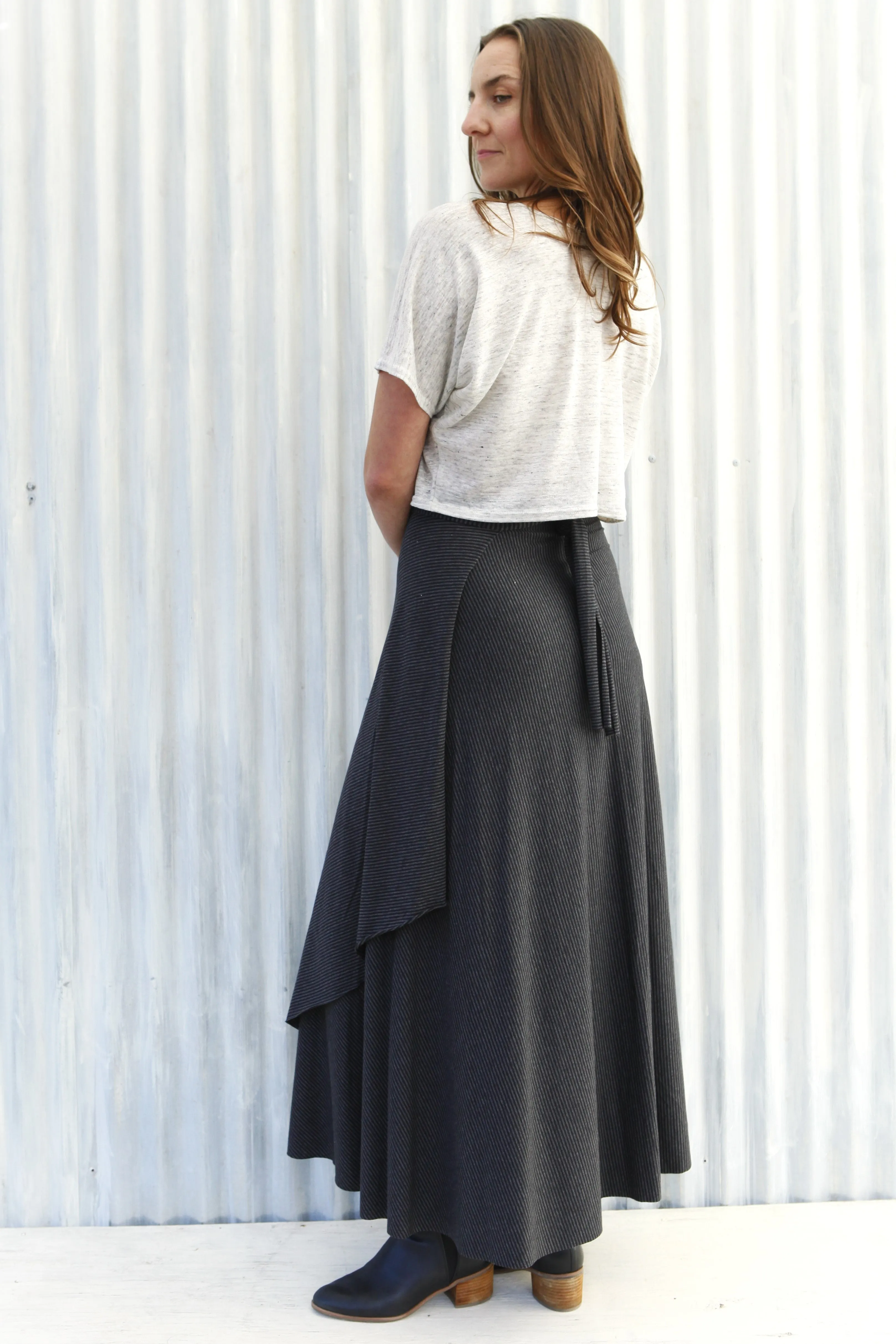 Granite Stripe Maxi Wrap Skirt