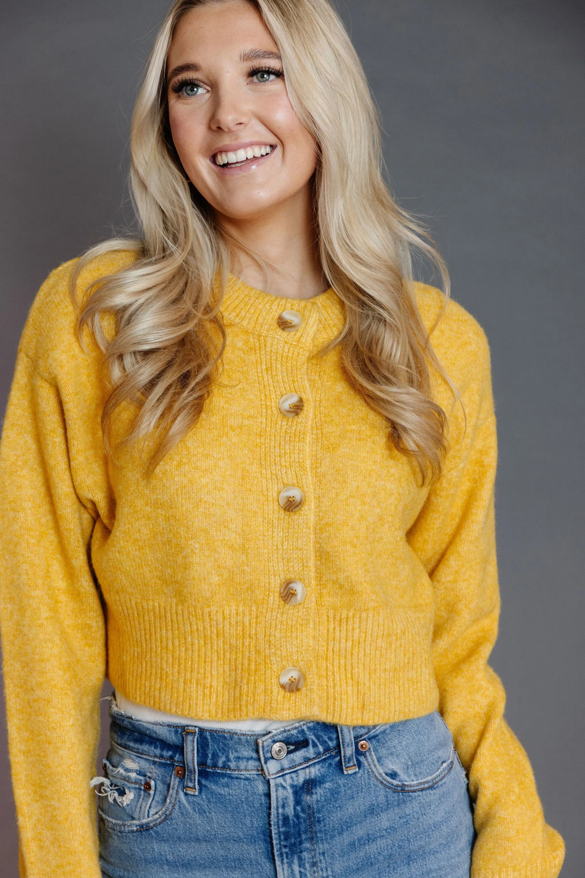 Halton Cardigan in Mustard