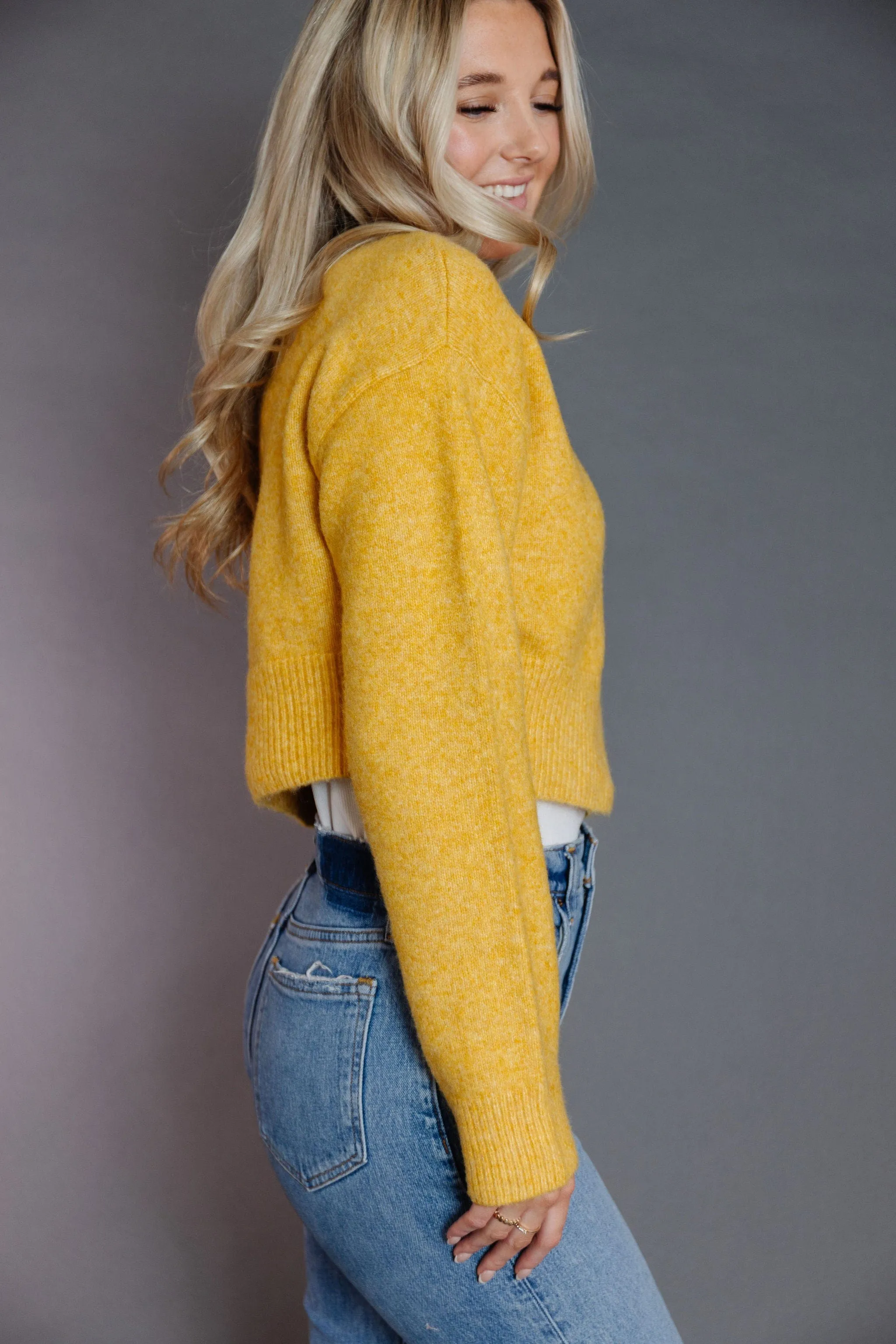 Halton Cardigan in Mustard