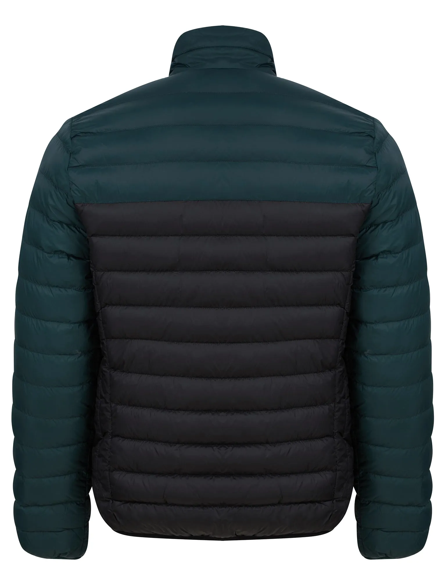 Inali Colour Block Funnel Neck Quilted Puffer Jacket with Fleece Lined Collar in Green Gables - Tokyo Laundry