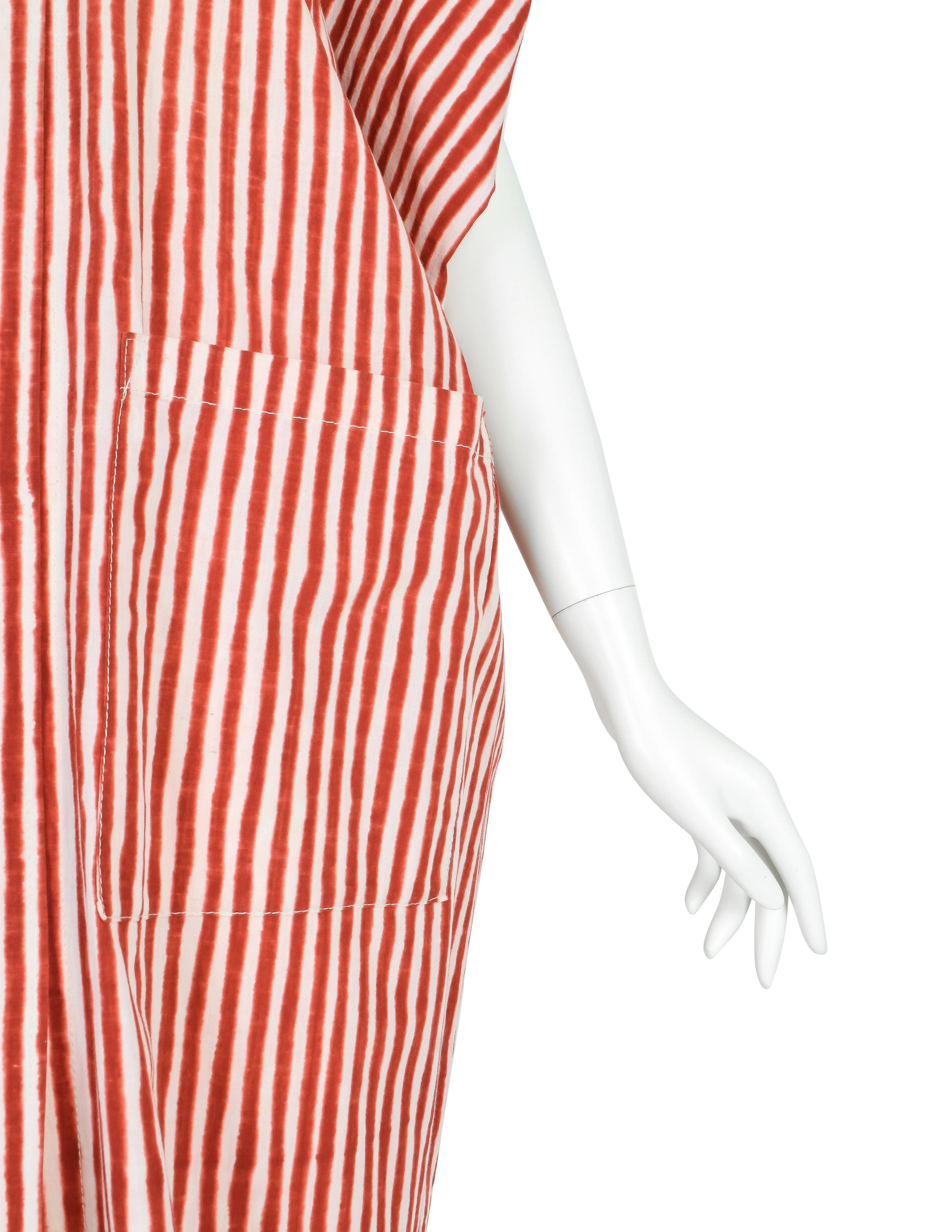 Issey Miyake Vintage SS 1985 Phenomenal Red and White Shibori Print Dress