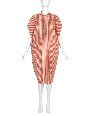 Issey Miyake Vintage SS 1985 Phenomenal Red and White Shibori Print Dress