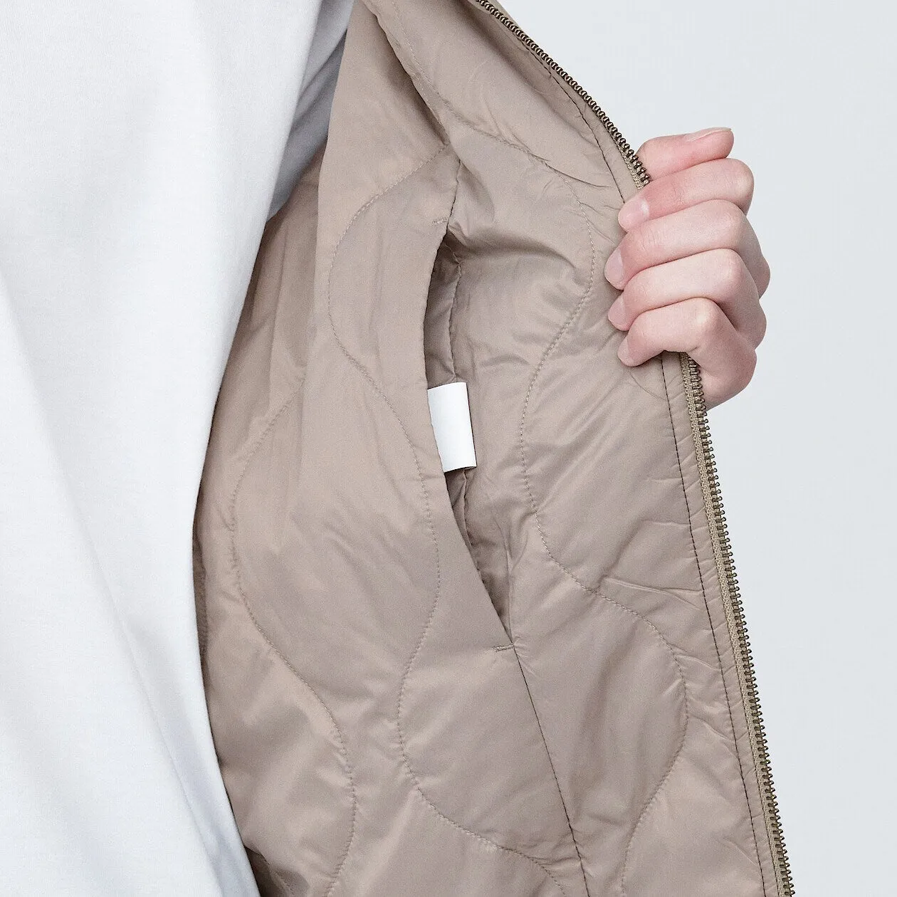 Kapok Blend Padded Bomber Jacket