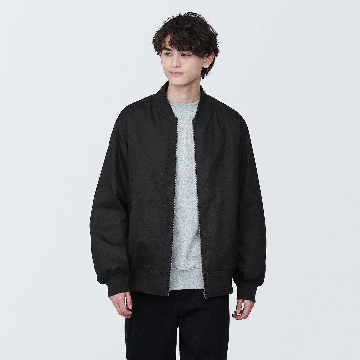 Kapok Blend Padded Bomber Jacket