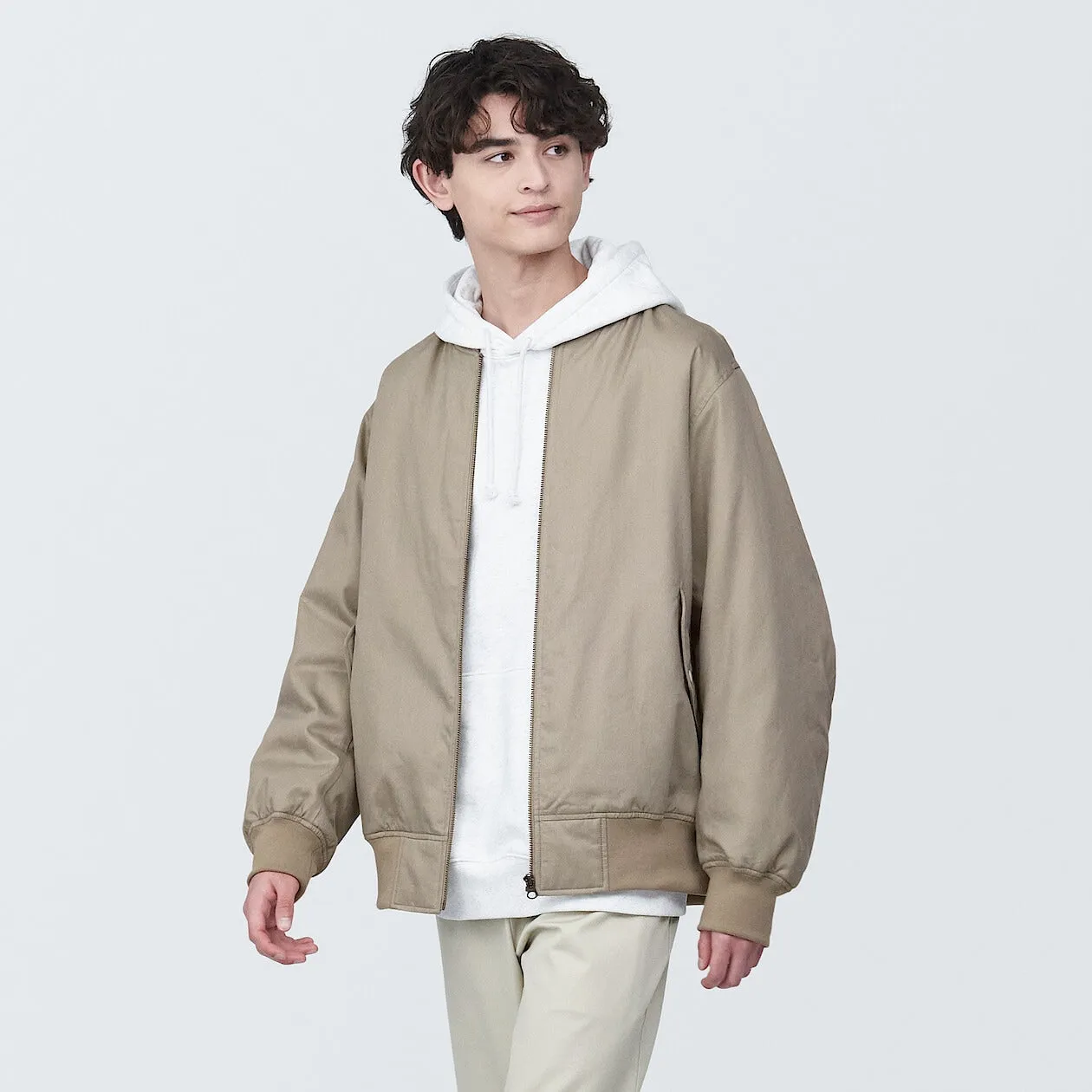 Kapok Blend Padded Bomber Jacket