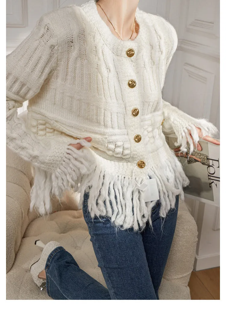 Kind-Hearted Fringe Knit Cardigan