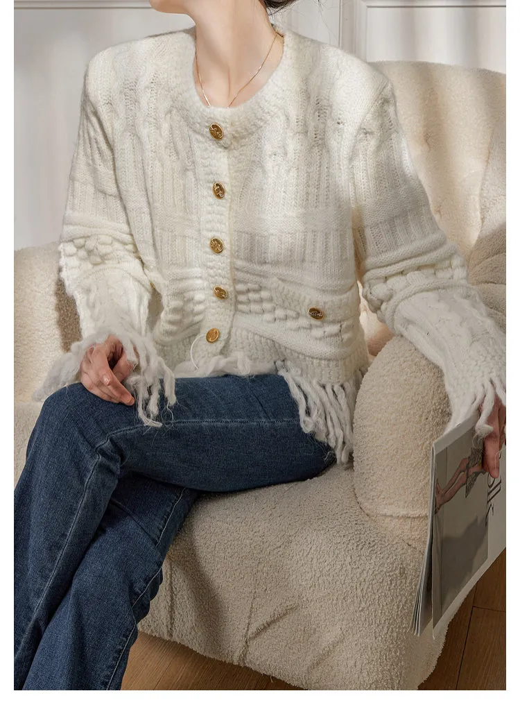 Kind-Hearted Fringe Knit Cardigan