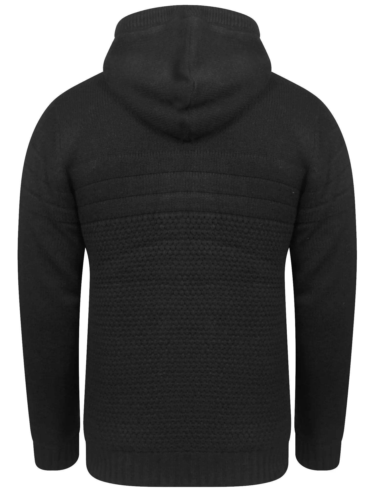 Macedonia Sherpa Lined Knitted Cardigan in Black - Dissident