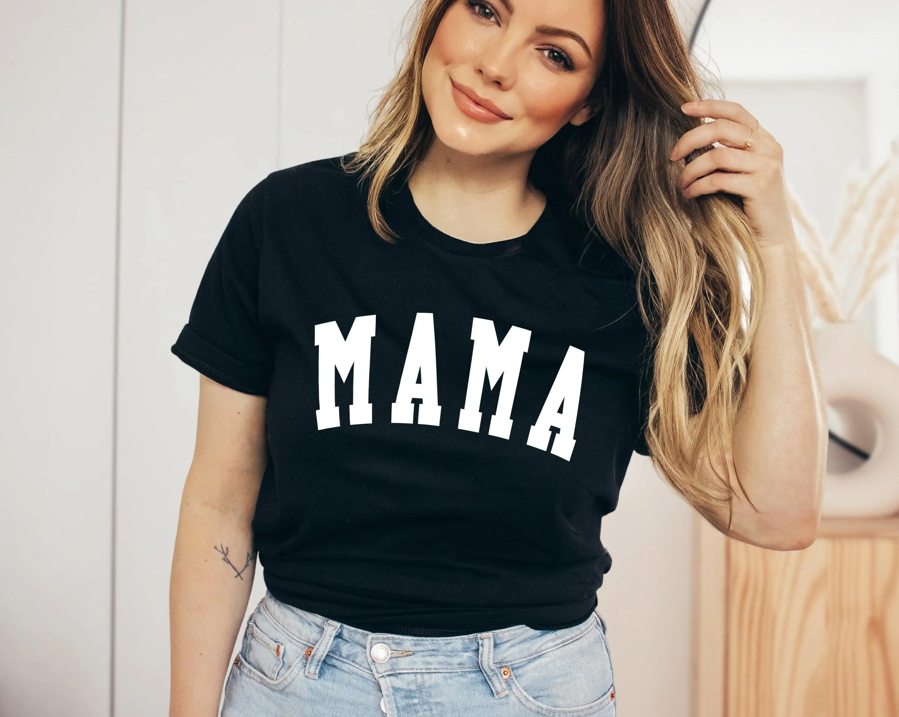 Mama Classic Soft Short Sleeve Shirts (Condensed Font)