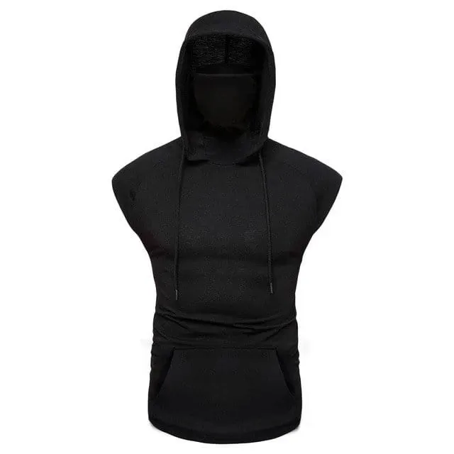 MASKED SLEEVELESS HOODIE