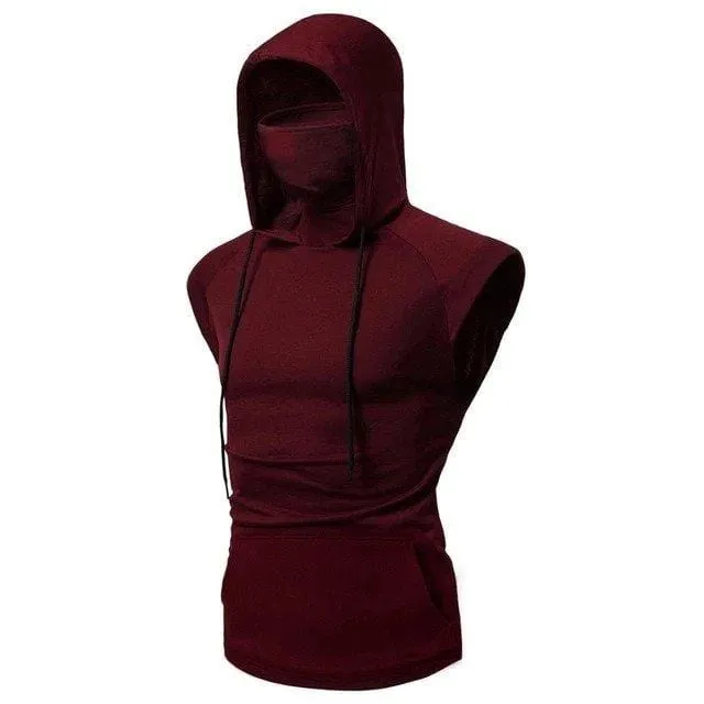 MASKED SLEEVELESS HOODIE