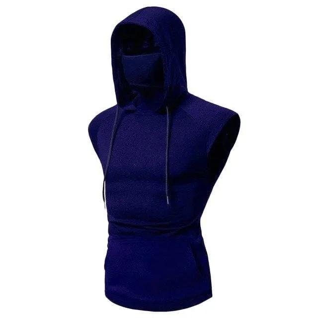 MASKED SLEEVELESS HOODIE