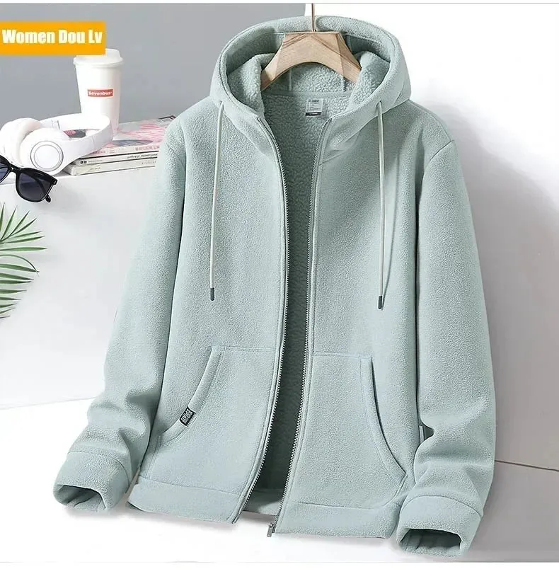 Men's Climbing Hiking Fishing Jackets Full Zip Polar Fleece Hoodie Soft Lightweight Outdoor Winter Military Coats Women Clothing