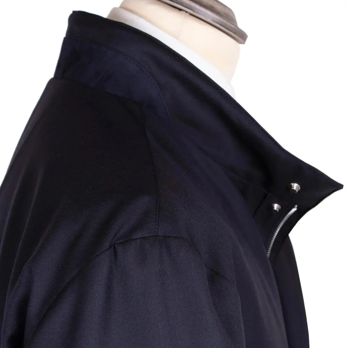 Navy Lightweight Wool Longline Overcoat