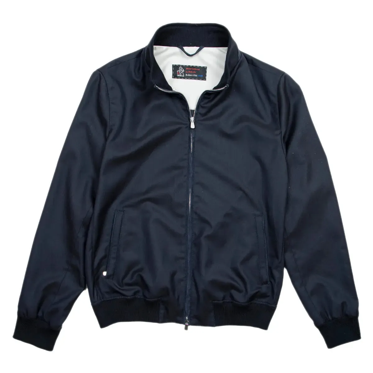 Navy Scabal Wool Lightweight Bomber Jacket