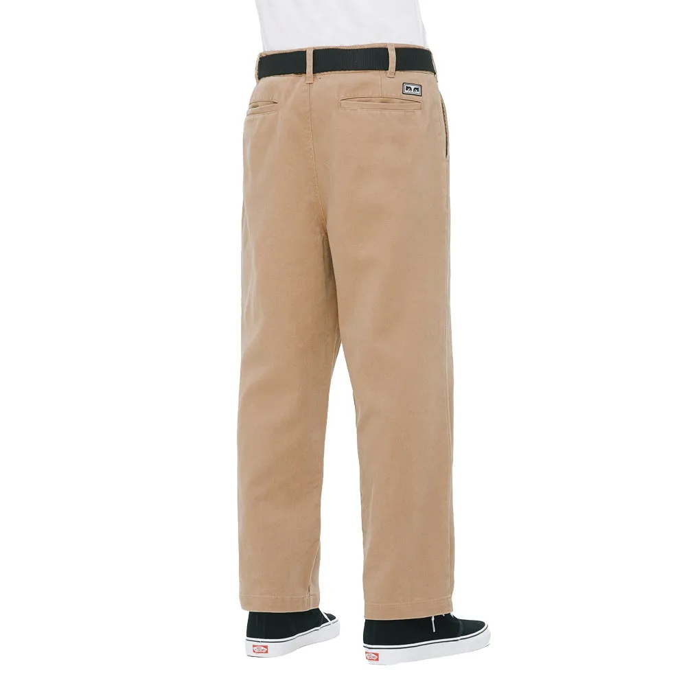 OBEY LOITER BIG FITS PANTS // KHAKI