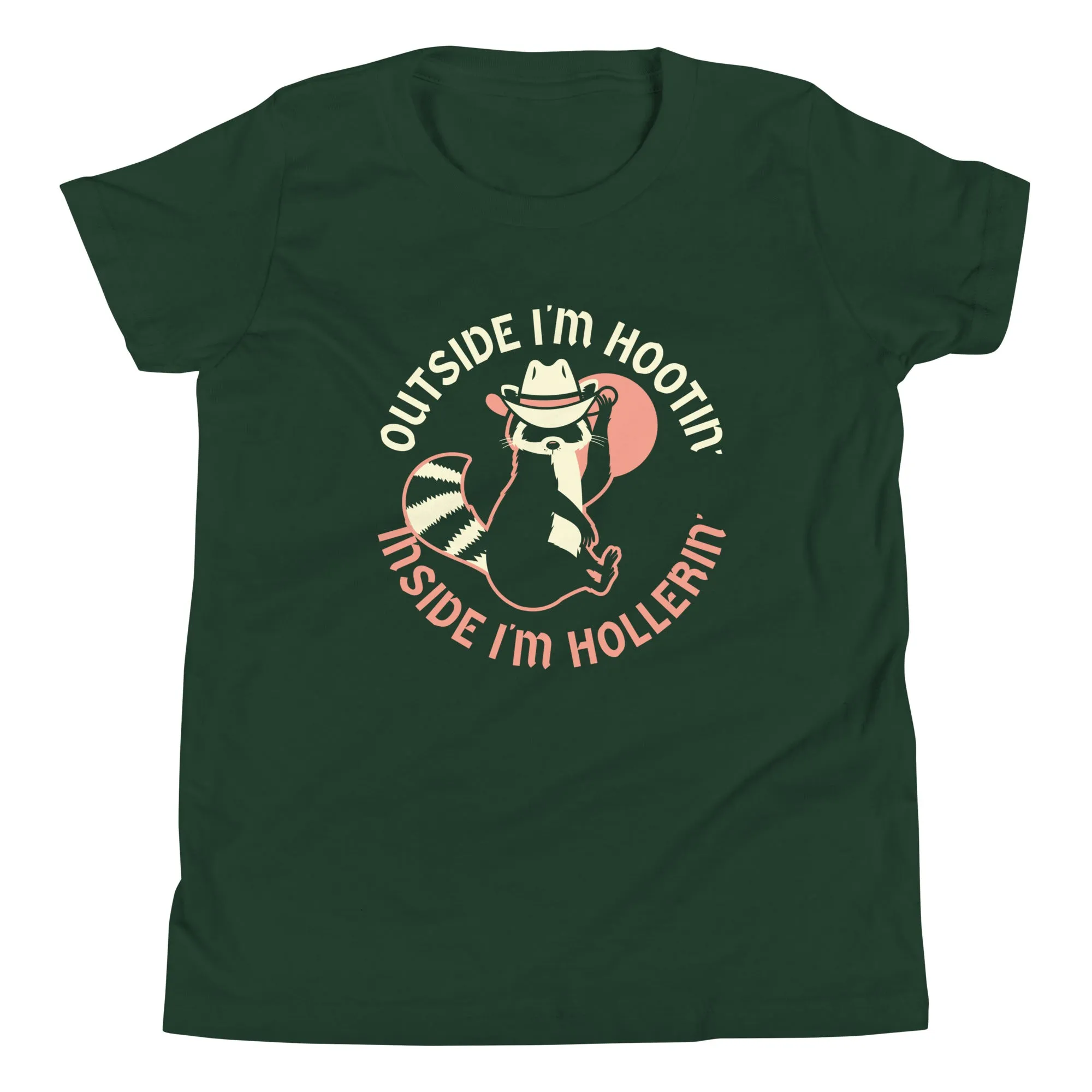 Outside I'm Hootin' Inside I'm Hollerin' Kid's Youth Tee