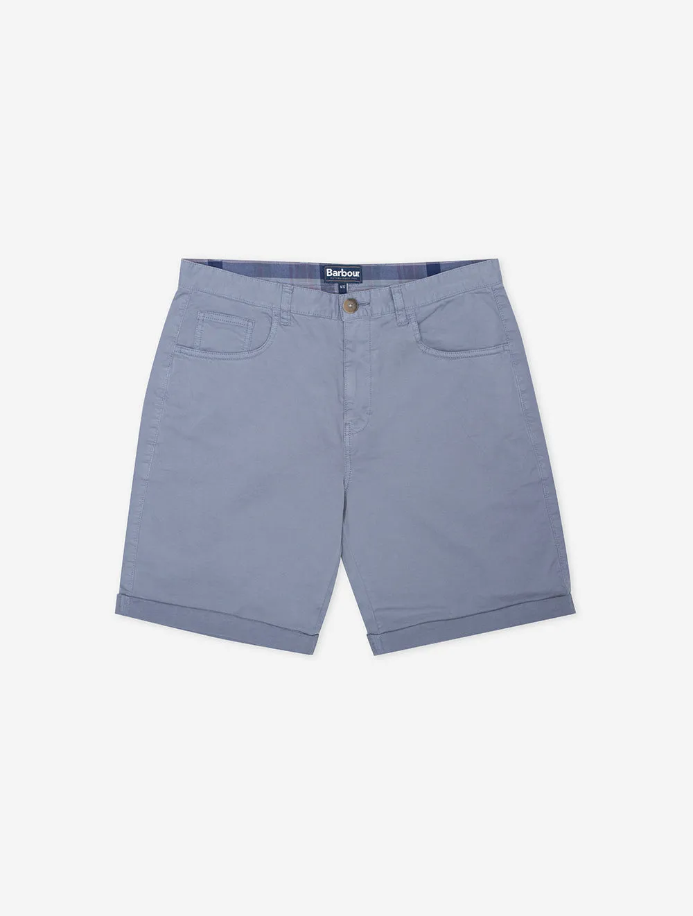 Overdyed Twill Shorts Washed Blue