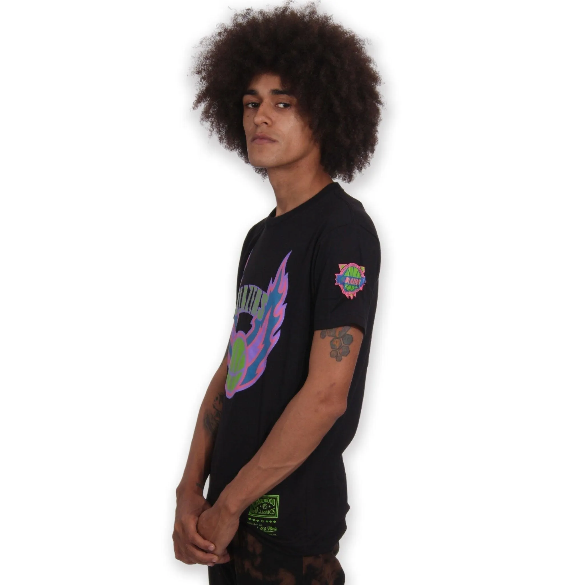 Portland Trail Blazers Mitchell & Ness Color Bomb Black T-shirt