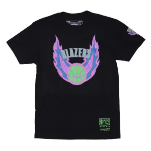 Portland Trail Blazers Mitchell & Ness Color Bomb Black T-shirt