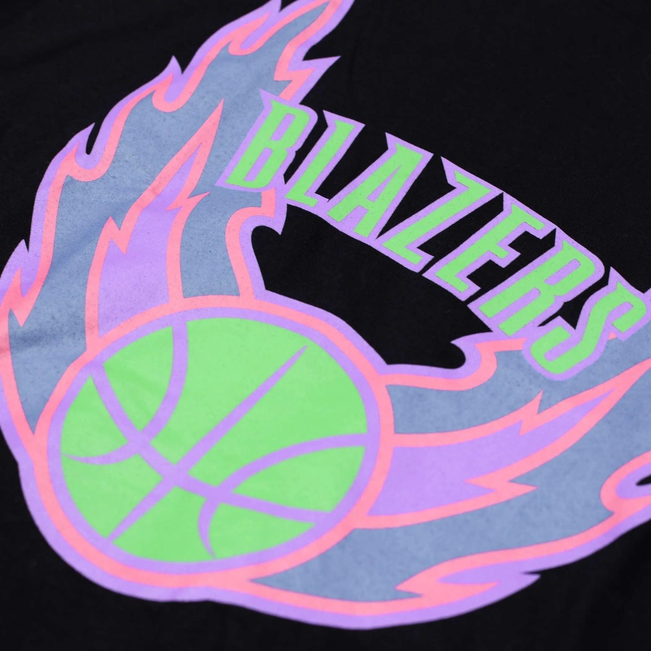 Portland Trail Blazers Mitchell & Ness Color Bomb Black T-shirt