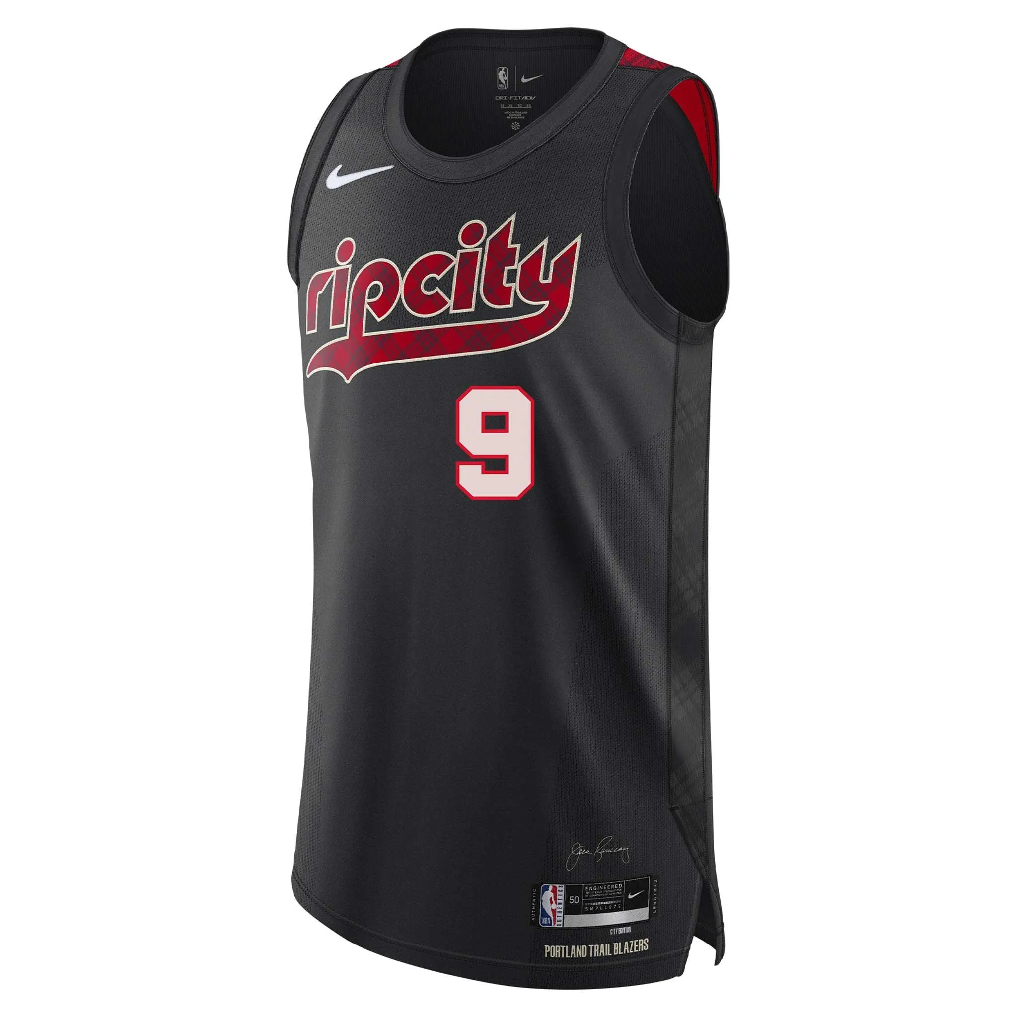 Portland Trail Blazers Nike Grant City Edition 23-24  Retro Plaid Swingman Jersey