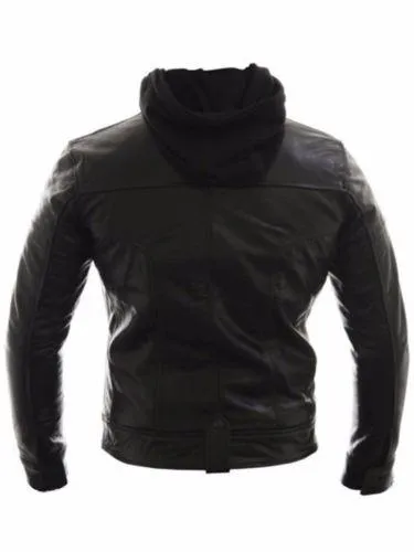 Racing Jacket Motorbike Leather Biker Jacket Detach Hood - ALL SIZES