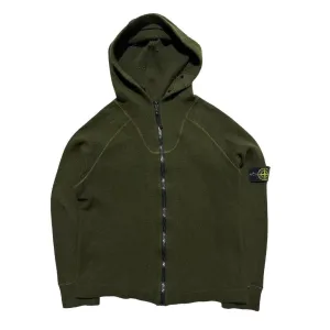 Stone Island Green Ribbed Hoodie