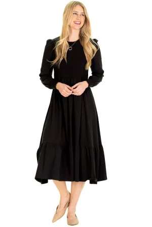 The Long Sleeve Jane Dress in Black